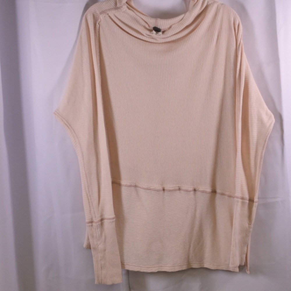We The Free Londontown Beige Ribbed Thermal Long Sleeve Top Women's Large